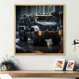 Au Noir Us Military Truck - Truck Canvas Wall Art