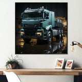 Abstract 53Ft Truck Harmony - Truck Canvas Wall Art