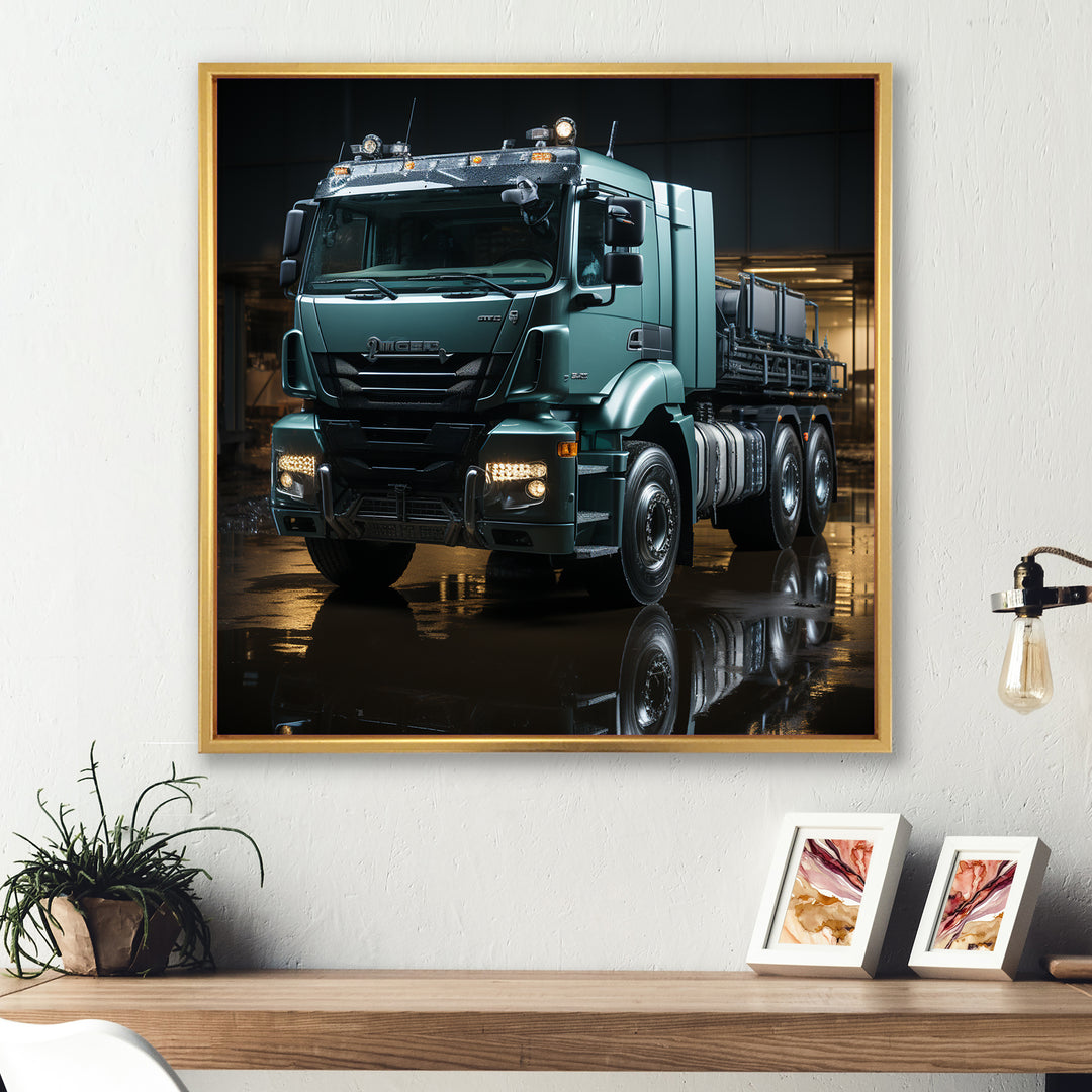 Abstract 53Ft Truck Harmony - Truck Canvas Wall Art