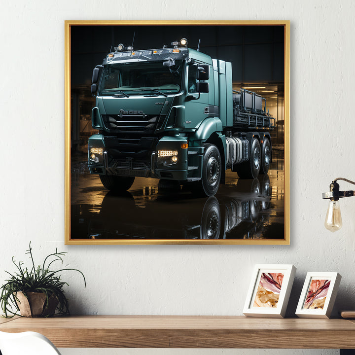 Abstract 53Ft Truck Harmony - Truck Canvas Wall Art