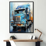 Blue 53Ft Truck Harmony - Truck Canvas Wall Art