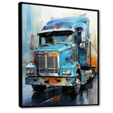 Blue 53Ft Truck Harmony - Truck Canvas Wall Art