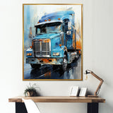 Blue 53Ft Truck Harmony - Truck Canvas Wall Art
