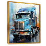 Blue 53Ft Truck Harmony - Truck Canvas Wall Art