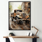 1950s Brown Delivery Truck - Truck Canvas Wall Art
