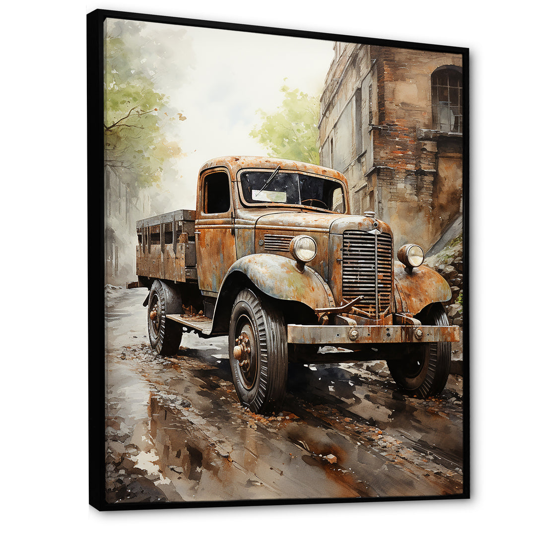 1950s Brown Delivery Truck - Truck Canvas Wall Art
