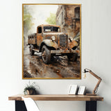 1950s Brown Delivery Truck - Truck Canvas Wall Art