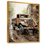 1950s Brown Delivery Truck - Truck Canvas Wall Art