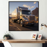 Route 66 Truck Delivery - Truck Canvas Wall Art