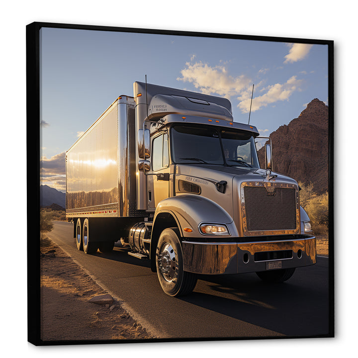 Route 66 Truck Delivery - Truck Canvas Wall Art