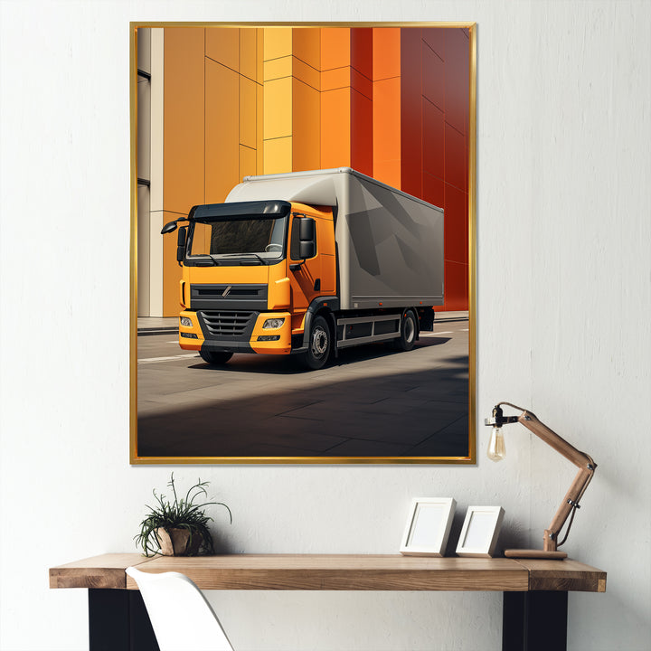 Contemporary Cubic 53Ft Truck - Truck Canvas Wall Art