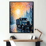 Dreamy Postal Truck Journey - Truck Canvas Wall Art