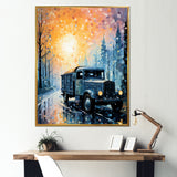 Dreamy Postal Truck Journey - Truck Canvas Wall Art