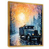 Dreamy Postal Truck Journey - Truck Canvas Wall Art