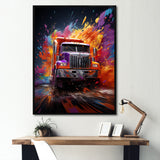 Expressionist Monster Truck Fury - Truck Canvas Wall Art