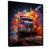 Expressionist Monster Truck Fury - Truck Canvas Wall Art