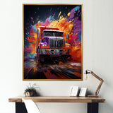 Expressionist Monster Truck Fury - Truck Canvas Wall Art