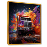 Expressionist Monster Truck Fury - Truck Canvas Wall Art