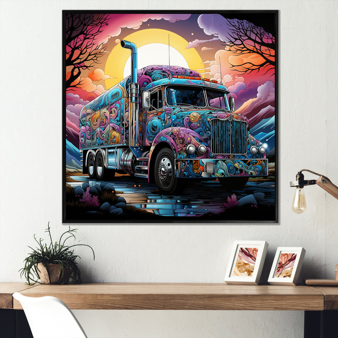 Fantasy Truck Adventure - Truck Canvas Wall Art