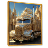 Golden Semi Truck Dream - Truck Canvas Wall Art