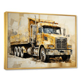 Beige Semi Truck Collage - Truck Canvas Wall Art