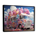 Pastel Ice Cream Van 70s - Car Van Canvas Wall Art