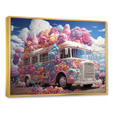 Pastel Ice Cream Van 70s - Car Van Canvas Wall Art