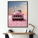 Romanticism Pink Truck Photo - Truck Canvas Wall Art