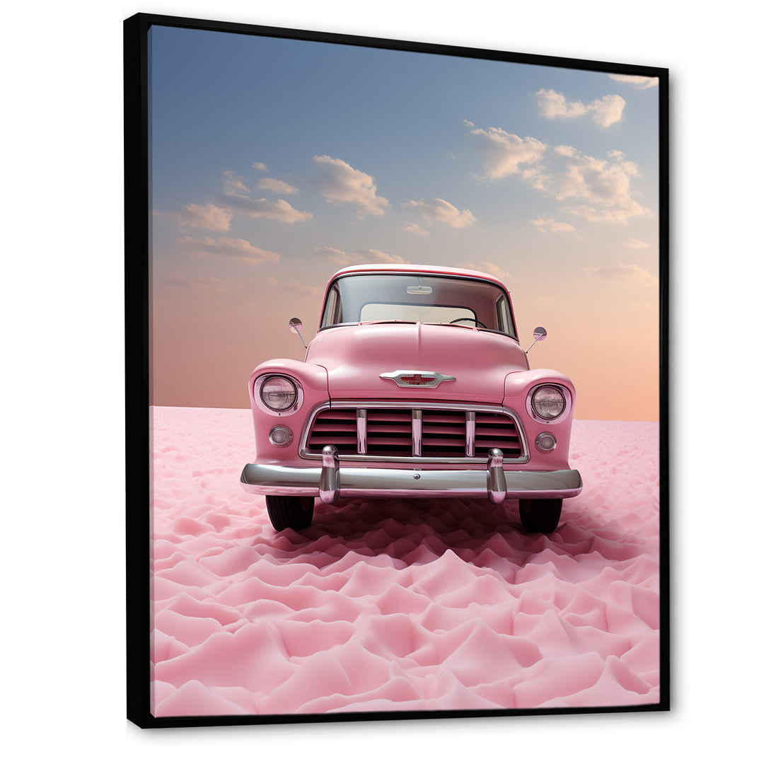 Romanticism Pink Truck Photo - Truck Canvas Wall Art