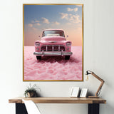Romanticism Pink Truck Photo - Truck Canvas Wall Art