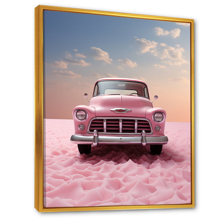 Romanticism Pink Truck Photo - Truck Canvas Wall Art