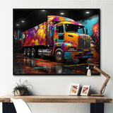 Street Art Semi Trailer Truck - Truck Canvas Wall Art