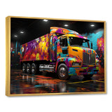 Street Art Semi Trailer Truck - Truck Canvas Wall Art