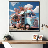 Pastel Ice Cream Truck I - Car Van Canvas Wall Art