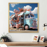 Pastel Ice Cream Truck I - Car Van Canvas Wall Art