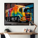Urban Delivery Truck Graffiti - Truck Canvas Wall Art