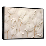 Minimalism White Tulips Symphony - Floral Canvas Wall Art