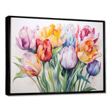 Painted Multicolor Tulips Collage - Floral Canvas Wall Art