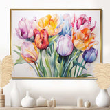 Painted Multicolor Tulips Collage - Floral Canvas Wall Art