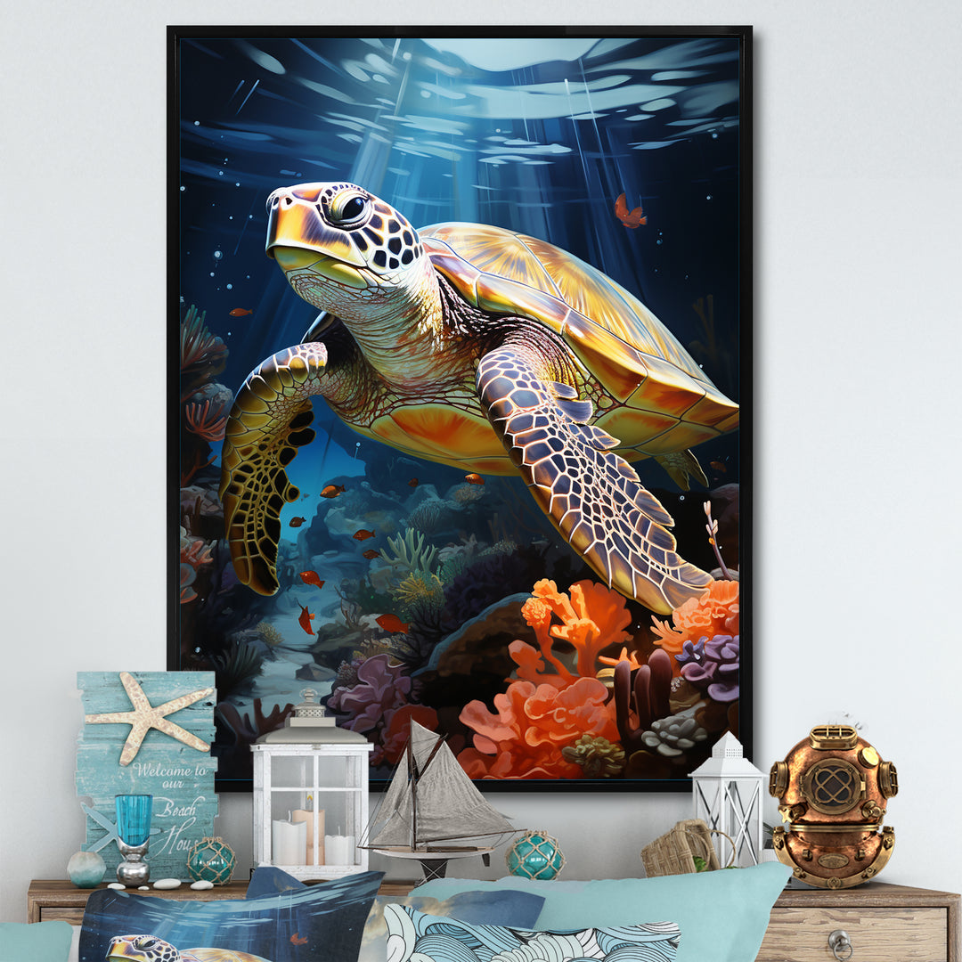 Dreamy Marine Encounter - Turtle Wall Decor