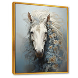 Minimalism Flower Hair Horse - Beige Horse Wall Art