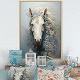 Minimalism Flower Hair Horse - Beige Horse Wall Art