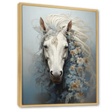 Minimalism Flower Hair Horse - Beige Horse Wall Art