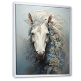 Minimalism Flower Hair Horse - Beige Horse Wall Art
