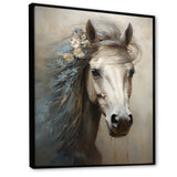 Minimalism Black and white Horse - Horse Large Canvas Wall Art