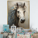 Minimalism Black and white Horse - Horse Large Canvas Wall Art