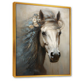 Minimalism Black and white Horse - Horse Large Canvas Wall Art