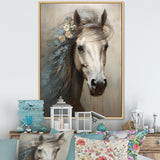 Minimalism Black and white Horse - Horse Large Canvas Wall Art