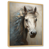 Minimalism Black and white Horse - Horse Large Canvas Wall Art