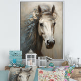 Minimalism Black and white Horse - Horse Large Canvas Wall Art
